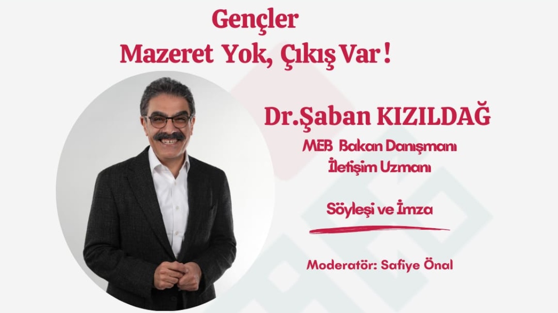 29 Nisan 2024 tarihinde saat 14.00' te MEB Bakan Danışmanı ve  İletişim uzmanı  Dr.  Şaban KIZILDAĞ ile Anadolu Mektebi Söyleşisi